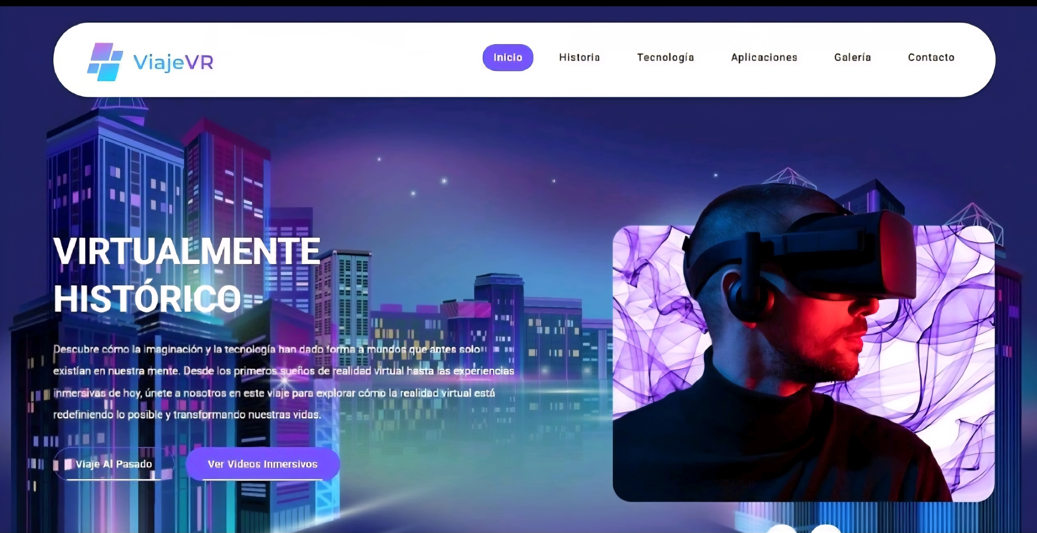 Captura de pantalla del proyecto ViajeVR